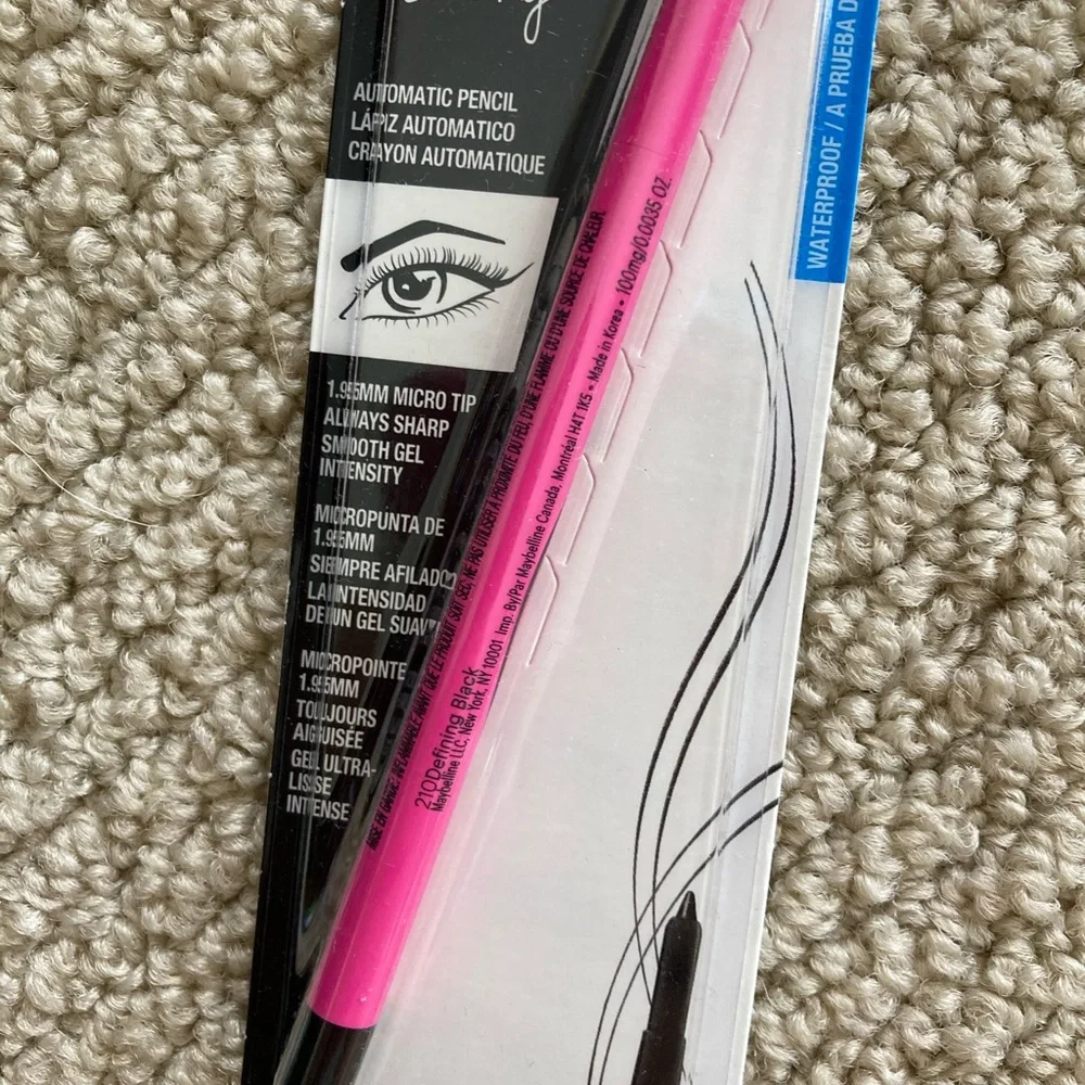 NEW Maybelline Pencil Eyeliner Master Precise Skinny 210 Defining Black NIB